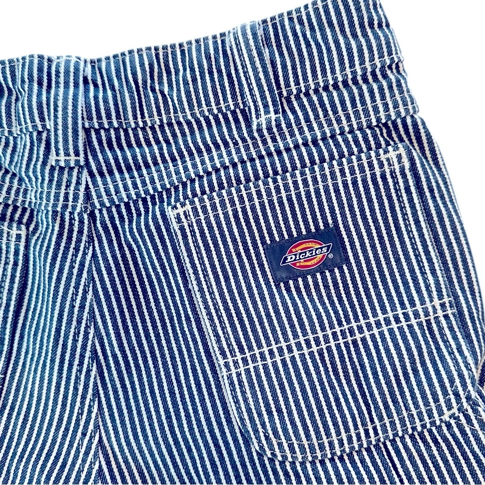 Dickies Hickory Railroad Pinstripe Airforce Blue White Button Cargo Shorts 26 3 - Picture 4 of 12